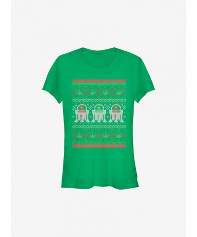 Star Wars Droid Christmas Pattern Girls T-Shirt $6.47 T-Shirts