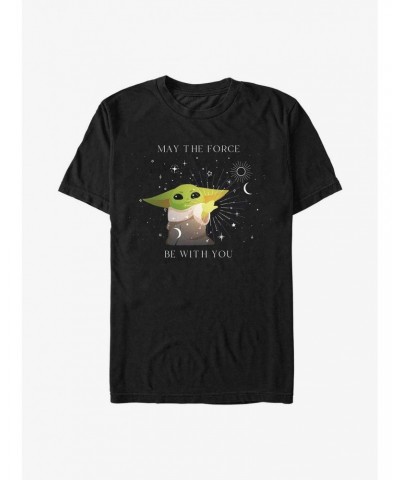 Star Wars The Mandalorian Grogu Celestial Force Extra Soft T-Shirt $7.19 T-Shirts