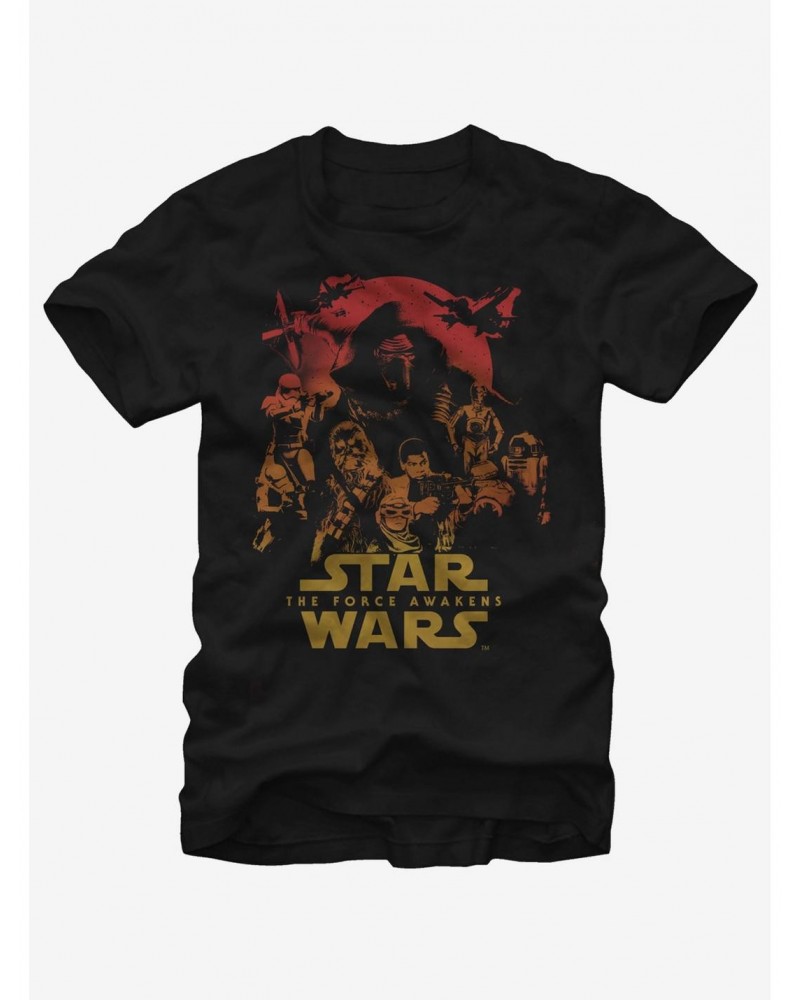 Star Wars Episode VII The Force Awakens Group Shot T-Shirt $5.28 T-Shirts