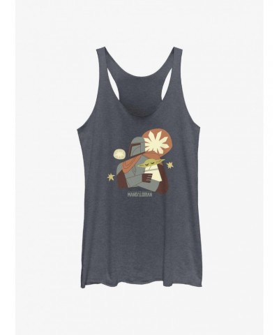 Star Wars The Mandalorian Mando & Sleepy Grogu Sketch Girls Tank $8.17 Tanks