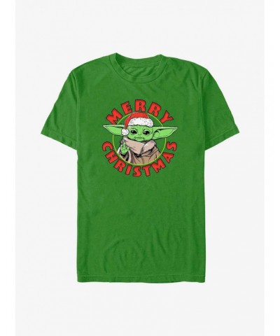 Star Wars The Mandalorian Grogu Merry Christmas T-Shirt $4.81 T-Shirts