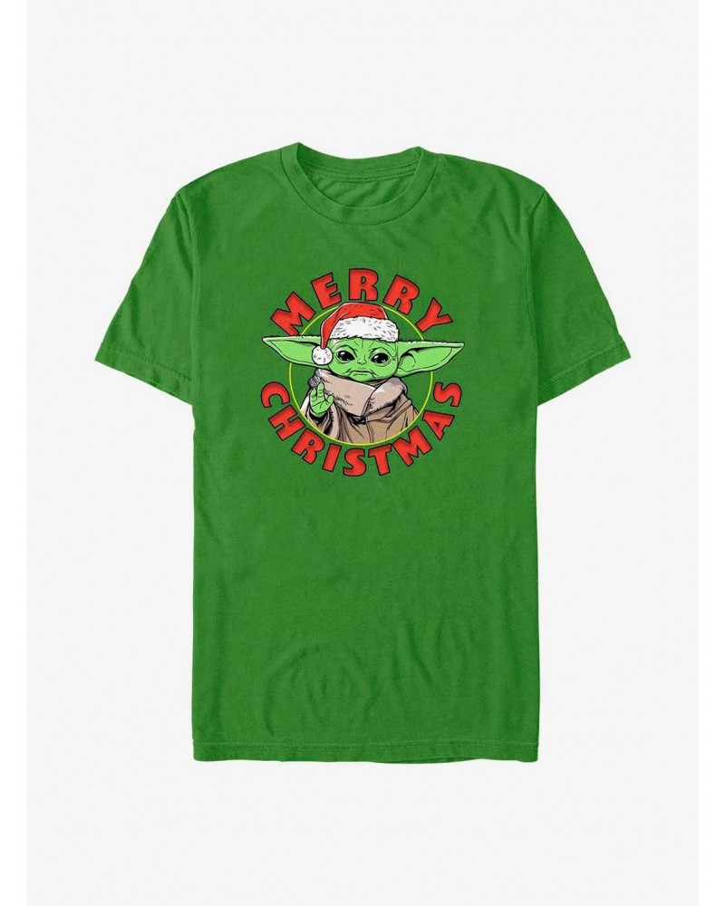 Star Wars The Mandalorian Grogu Merry Christmas T-Shirt $4.81 T-Shirts