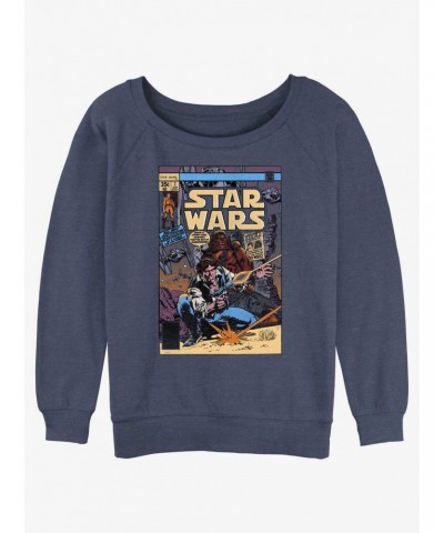 Star Wars Han Solo and Chewie Comic Comic Girls Slouchy Sweatshirt $12.69 Sweatshirts