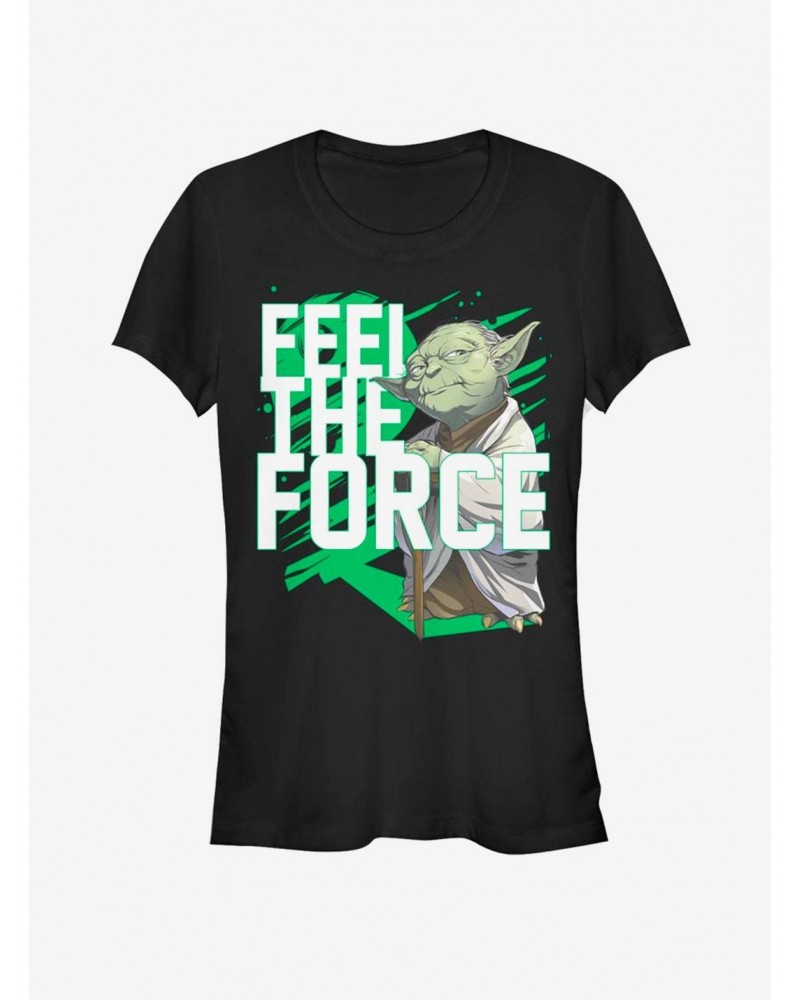 Star Wars Force Stack Yoda Girls T-Shirt $7.77 T-Shirts