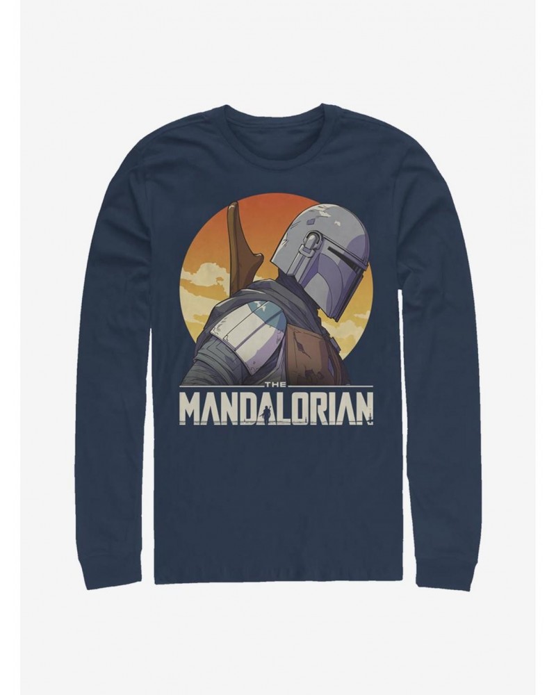 Star Wars The Mandalorian Mando Sunset Long-Sleeve T-Shirt $11.32 T-Shirts