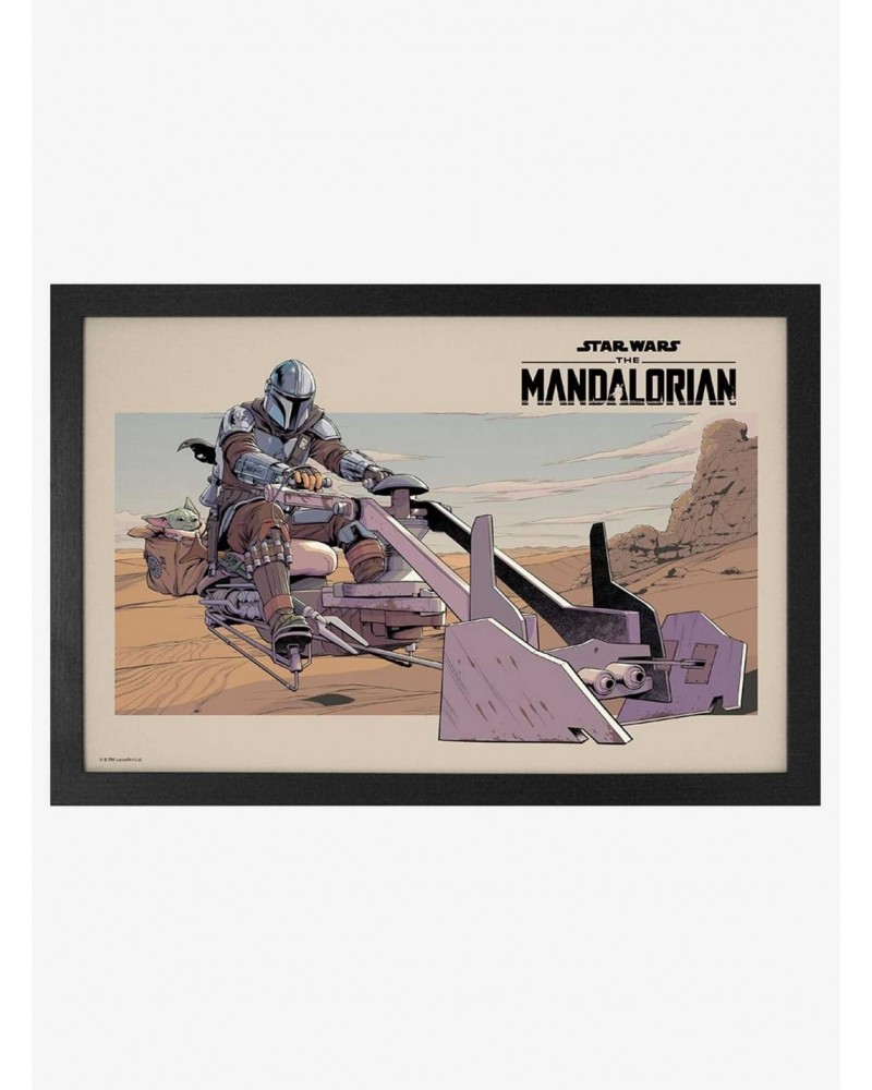 Star Wars The Mandalorian Speeder Bike Framed Wood Wall Art $10.21 Merchandises