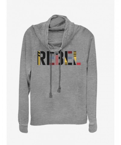 Star Wars Episode IX The Rise Of Skywalker Rebel Simple Cowl Neck Long-Sleeve Girls Top $15.09 Tops