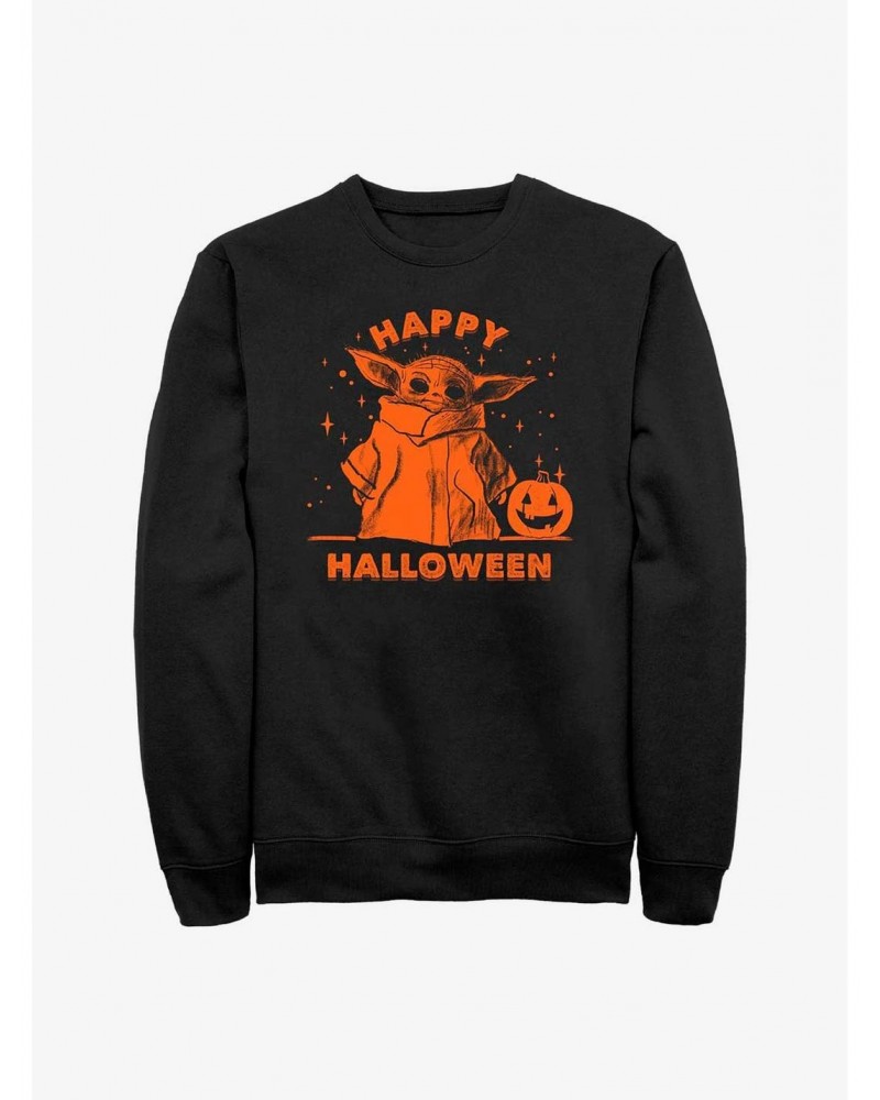 Star Wars The Mandalorian The Child Happy Halloween Sweatshirt $12.69 Sweatshirts