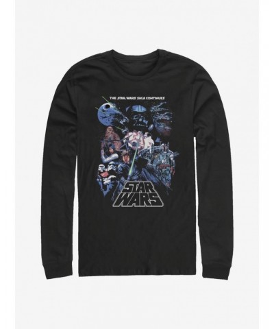 Star Wars Episode V The Empire Strikes Back Saga Group Poster Long-Sleeve T-Shirt $9.48 T-Shirts