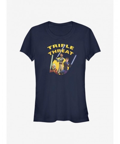 Star Wars The Clone Wars Triple Threat Girls T-Shirt $7.28 T-Shirts