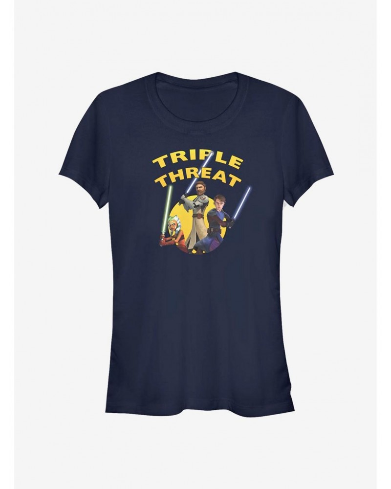 Star Wars The Clone Wars Triple Threat Girls T-Shirt $7.28 T-Shirts