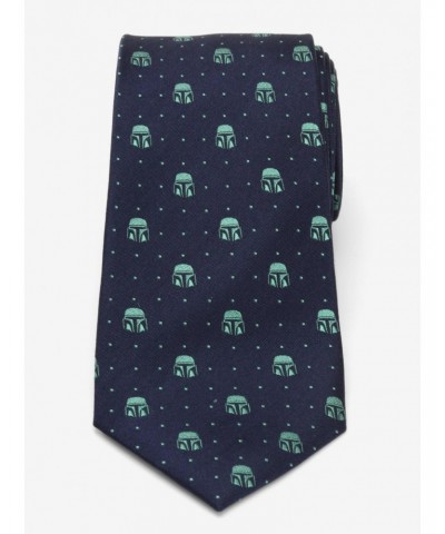 Star Wars Mandalorian Helmet Dotted Navy Tie $27.48 Ties