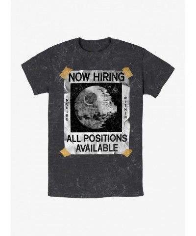 Star Wars All Positions Available Death Star Mineral Wash T-Shirt $7.41 T-Shirts