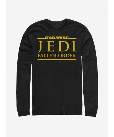 Star Wars Jedi Fallen Order Logo Yellow Ink Long-Sleeve T-Shirt $8.95 T-Shirts