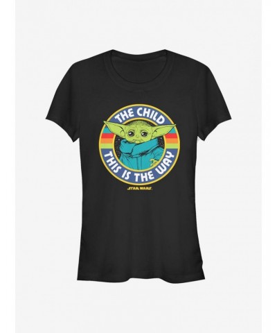 Rainbow Wars The Mandalorian Rainbow The Child Girls T-Shirt $6.31 T-Shirts