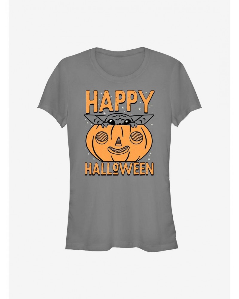 Star Wars The Mandalorian Pumpkin The Child Girls T-Shirt $6.63 T-Shirts