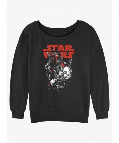 Star Wars Boba Portrait Girls Slouchy Sweatshirt $13.58 Sweatshirts