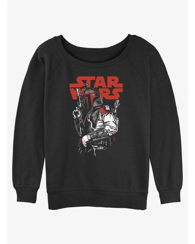 Star Wars Boba Portrait Girls Slouchy Sweatshirt $13.58 Sweatshirts