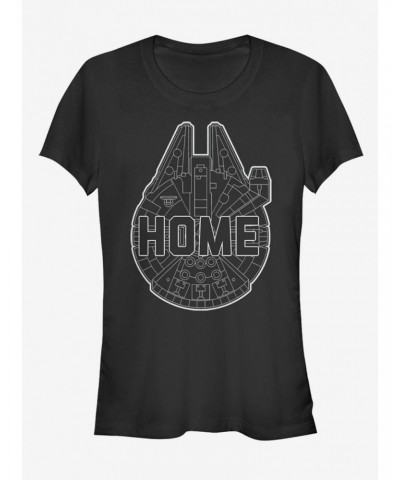 Star Wars Millennium Falcon Home Girls T-Shirt $5.34 T-Shirts