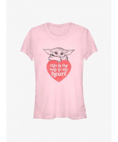 Star Wars The Mandalorian Valentine's Day Way To My Heart Girls T-Shirt $6.63 T-Shirts