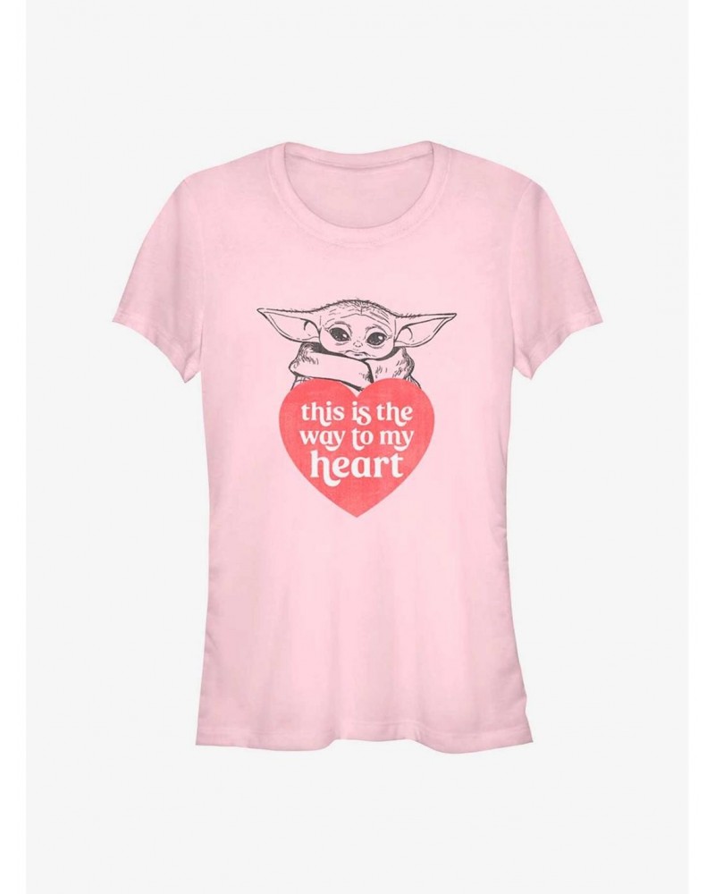 Star Wars The Mandalorian Valentine's Day Way To My Heart Girls T-Shirt $6.63 T-Shirts