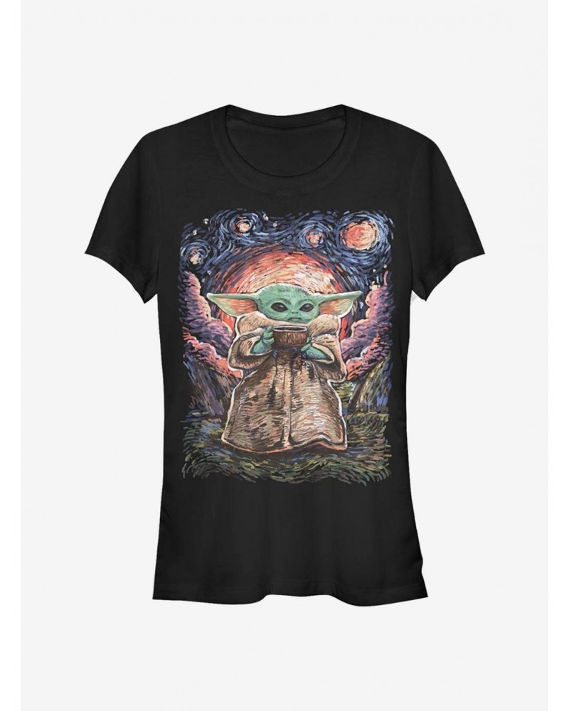 Star Wars The Mandalorian The Child Starry Night Girls T-Shirt $7.12 T-Shirts