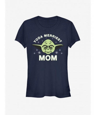 Star Wars Yoda Merriest Mom Girls T-Shirt $5.34 T-Shirts