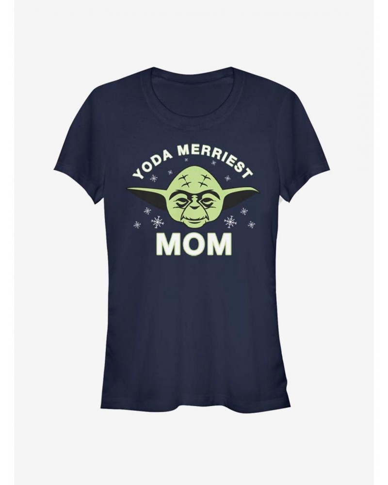 Star Wars Yoda Merriest Mom Girls T-Shirt $5.34 T-Shirts