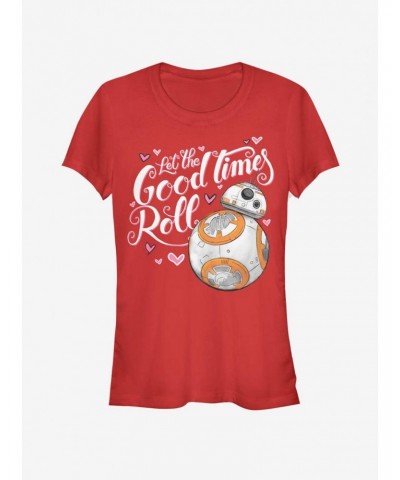 Star Wars Episode VII The Force Awakens BB-8 Good Times Heart Girls T-Shirt $7.60 T-Shirts