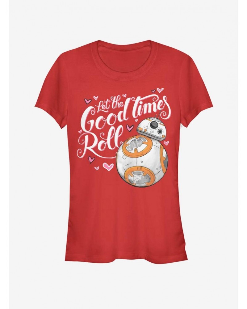 Star Wars Episode VII The Force Awakens BB-8 Good Times Heart Girls T-Shirt $7.60 T-Shirts