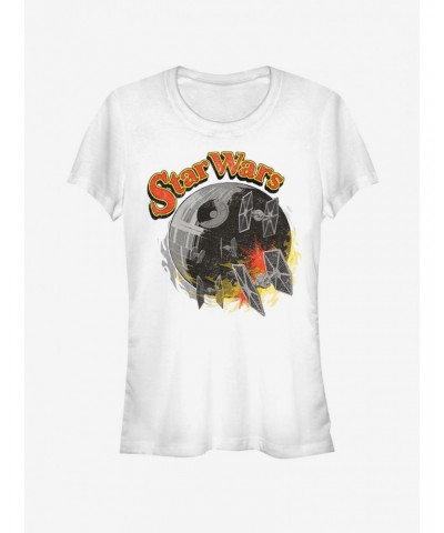 Star Wars Retro Death Star Girls T-Shirt $7.12 T-Shirts