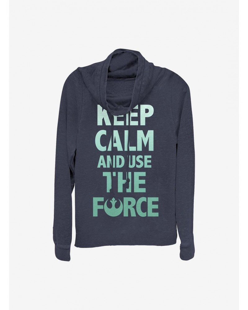 Star Wars Keep Calm Cowlneck Long-Sleeve Girls Top $15.45 Tops