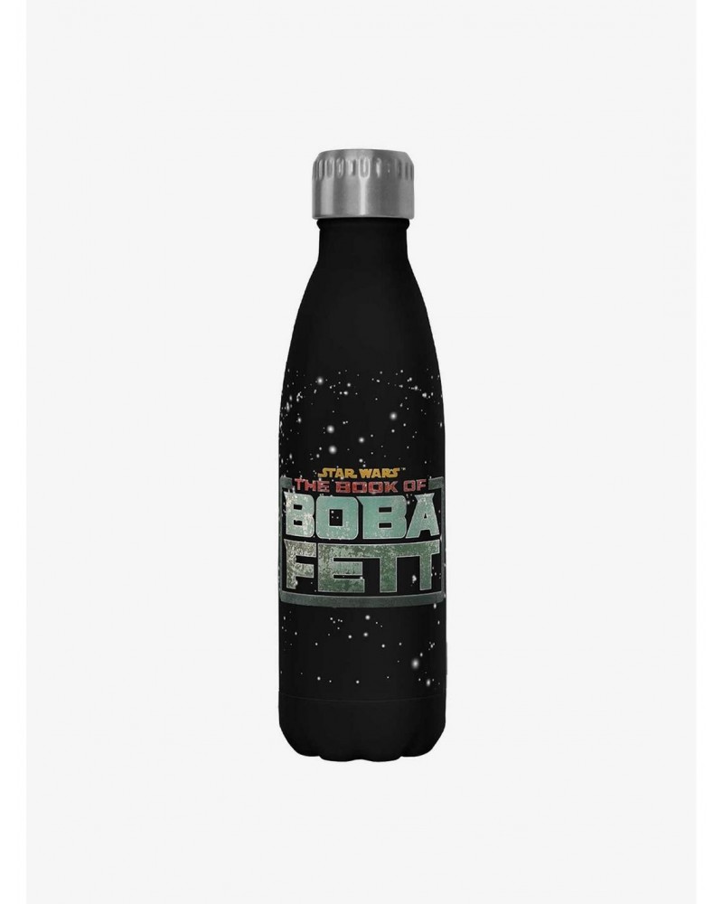 Star Wars The Book of Boba Fett Boba Fett Main Logo Black Stainless Steel Water Bottle $7.37 Water Bottles