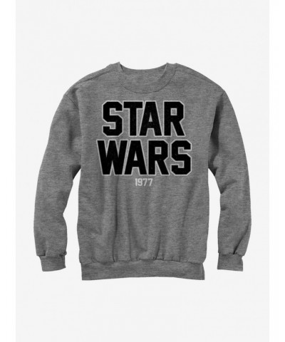 Star Wars 1977 Logo Grey Sweatshirt $14.17 Sweatshirts