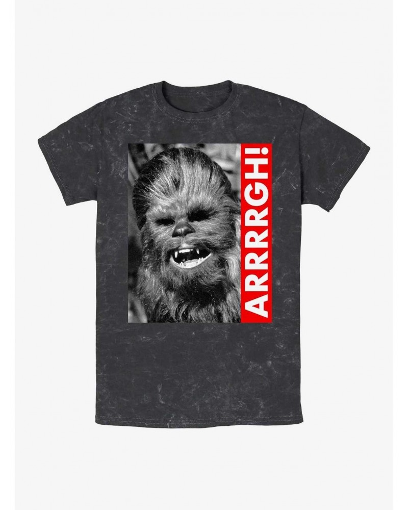 Star Wars Chewie Rebel Yell Mineral Wash T-Shirt $8.42 T-Shirts