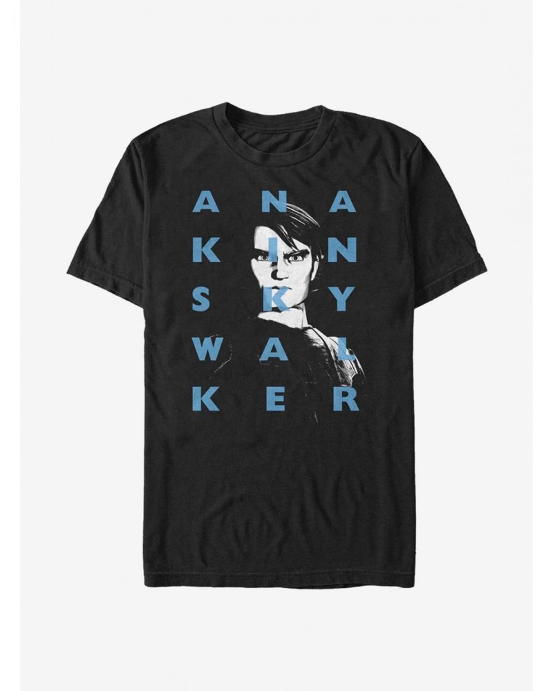 Star Wars The Clone Wars Anakin Text T-Shirt $7.61 T-Shirts