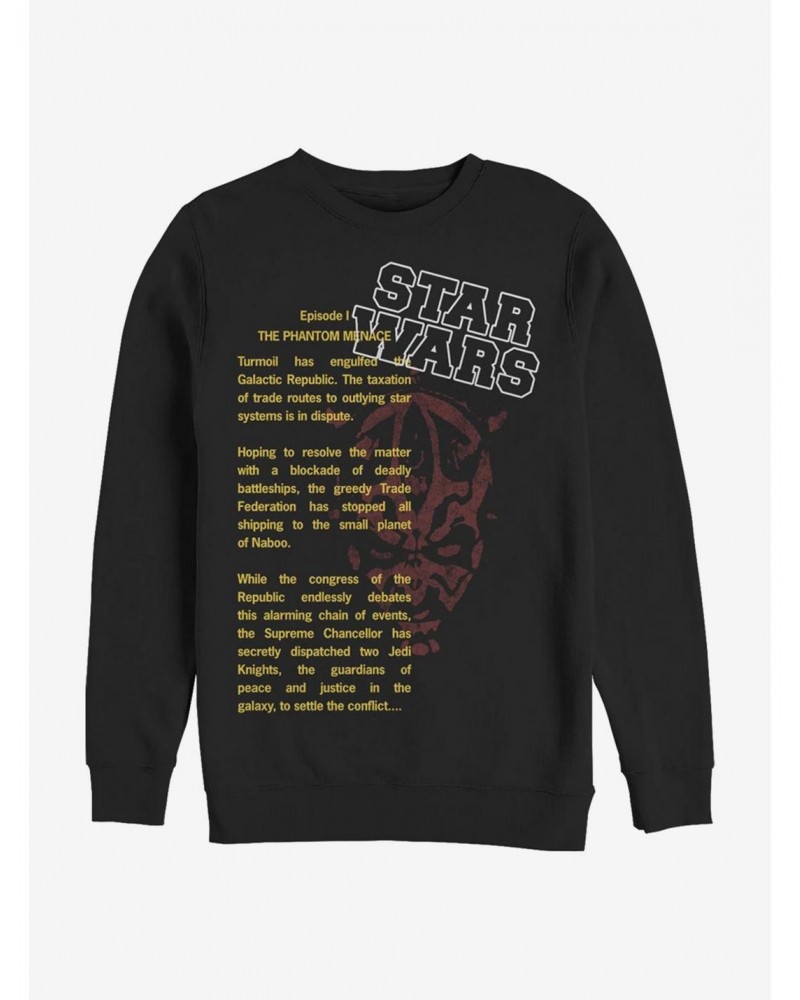 Star Wars Darth Maul Story Crew Sweatshirt $10.33 Sweatshirts