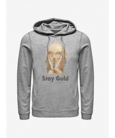 Star Wars Episode IX The Rise Of Skywalker Stay Gold Hoodie $14.01 Hoodies