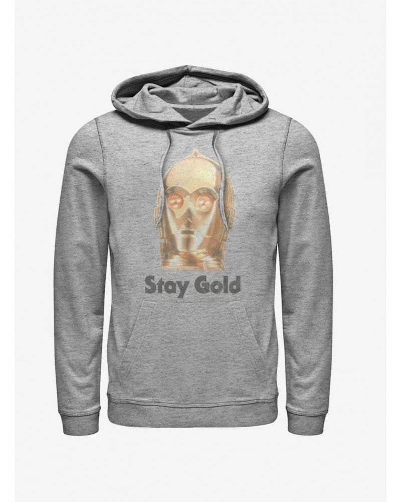 Star Wars Episode IX The Rise Of Skywalker Stay Gold Hoodie $14.01 Hoodies