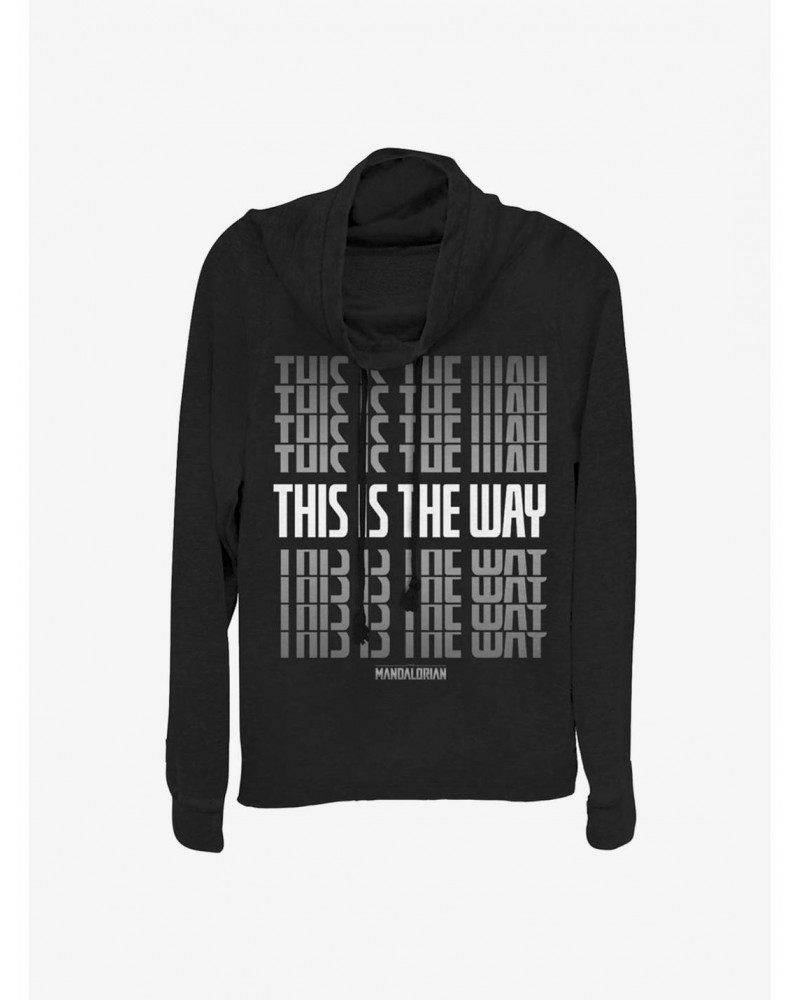 Star Wars The Mandalorian This Is The Way Stacked Cowl Neck Long-Sleeve Girls Top $14.01 Tops