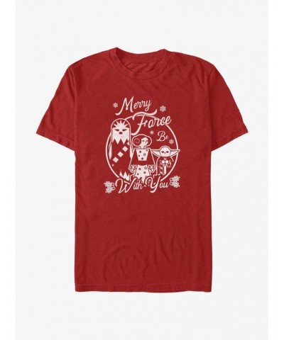 Star Wars Merry Force Be With You T-Shirt $7.77 T-Shirts