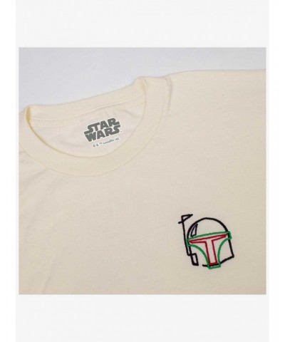 Star Wars Embroidered Boba Fett Helmet T-Shirt $6.37 T-Shirts