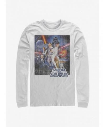 Star Wars Episode IV A New Hope La Guerra De Las Galaxias Poster Long-Sleeve T-Shirt $10.26 T-Shirts