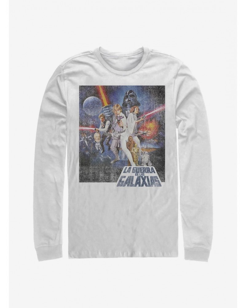 Star Wars Episode IV A New Hope La Guerra De Las Galaxias Poster Long-Sleeve T-Shirt $10.26 T-Shirts