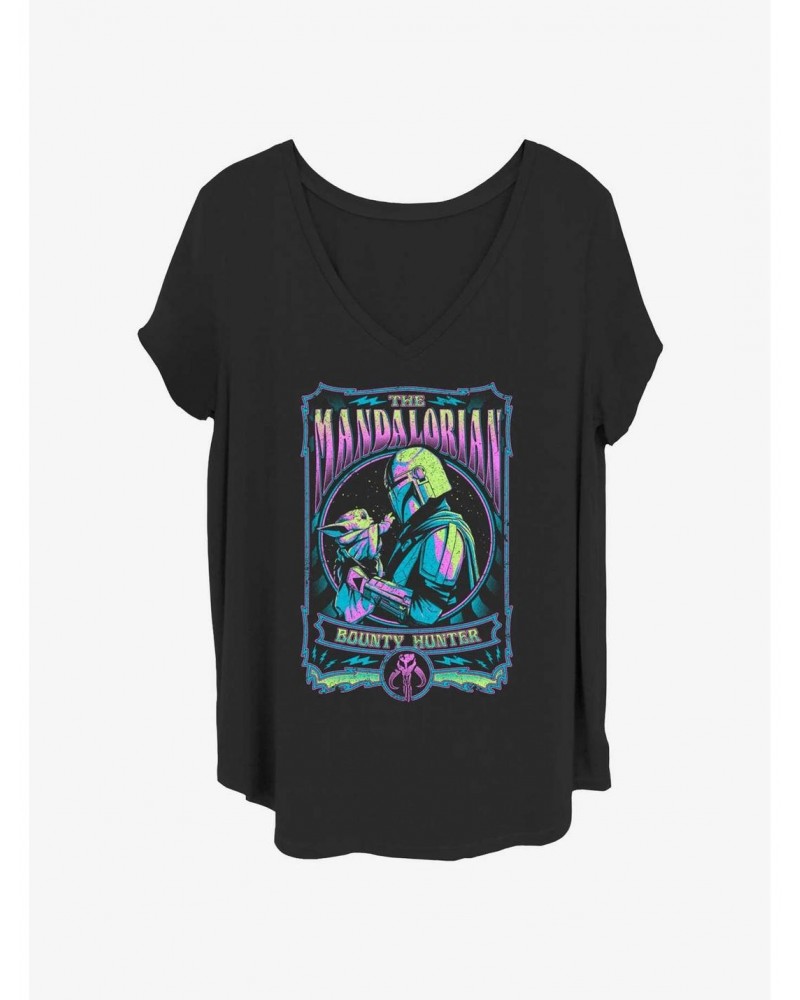 Star Wars The Mandalorian Trippy Bounty Hunter Poster Girls T-Shirt Plus Size $8.79 T-Shirts