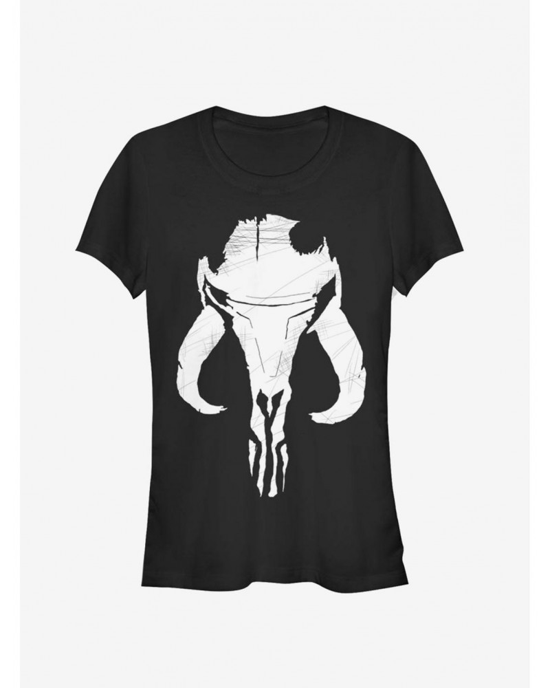 Star Wars The Mandalorian Bounty Hunter Mandalorian Mixed Symbol Girls T-Shirt $7.77 T-Shirts