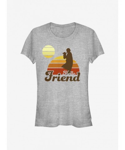 Star Wars The Mandalorian Mando Retro Sunset Girls T-Shirt $5.18 T-Shirts