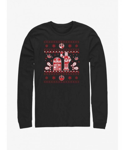 Star Wars Droid Ugly Christmas Long-Sleeve T-Shirt $10.00 T-Shirts