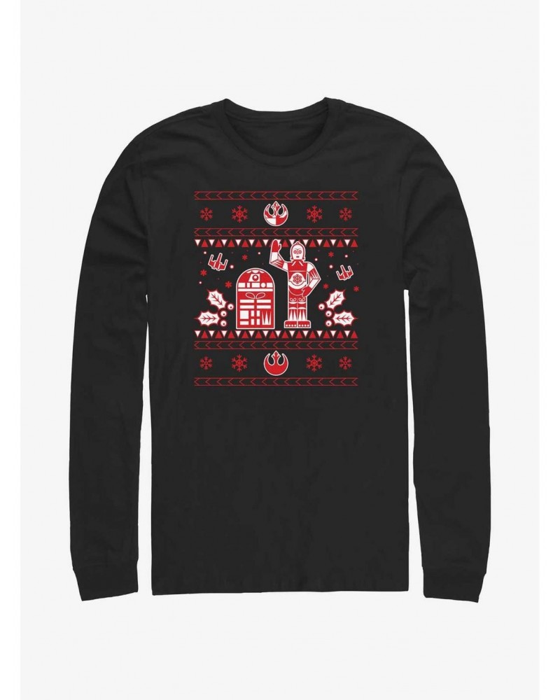 Star Wars Droid Ugly Christmas Long-Sleeve T-Shirt $10.00 T-Shirts