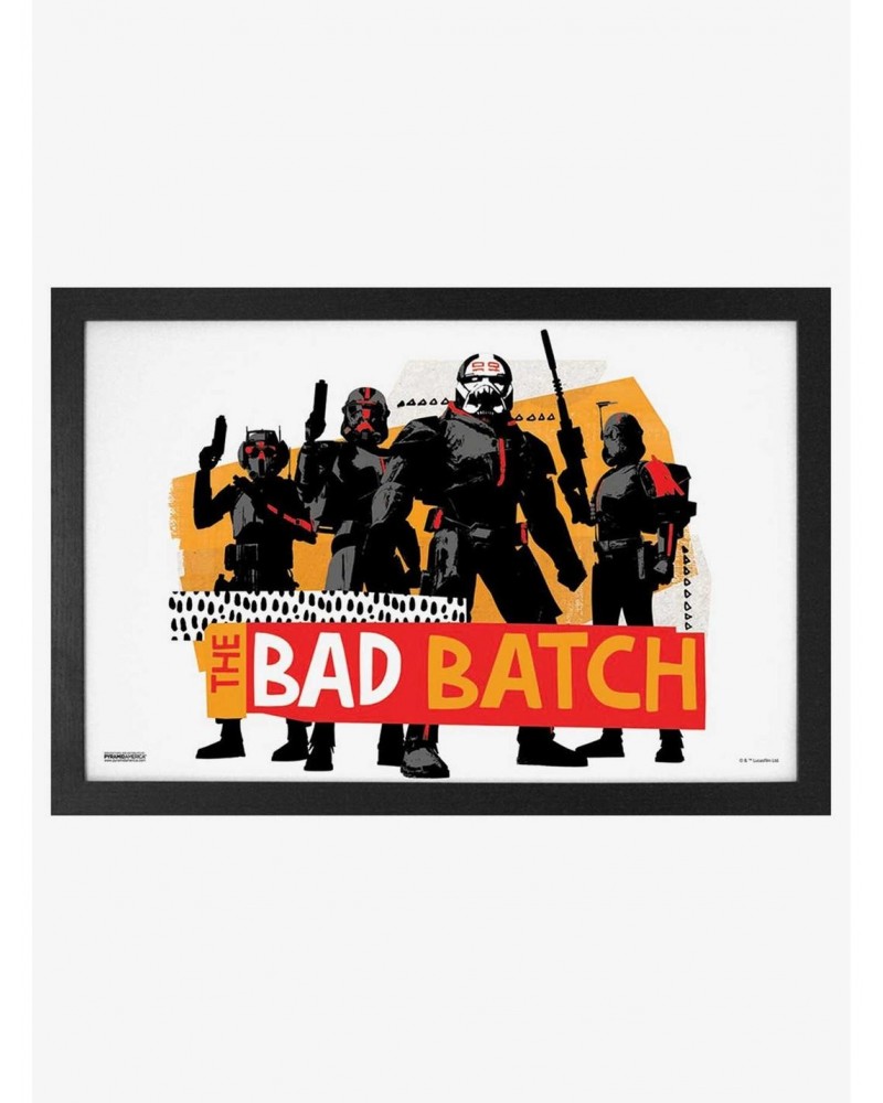 Star Wars The Bad Batch Group Pose Framed Wood Wall Art $12.45 Merchandises